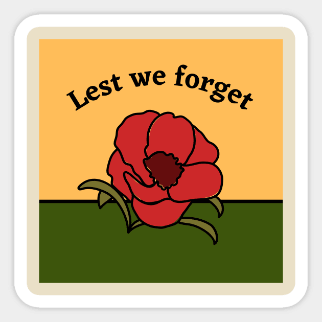 Lest We Forget Sticker by MelloHDesigns